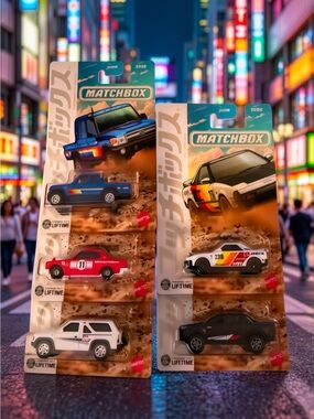 Matchbox JDM Toy Car Pack – Assorted Colors (Blue, Red, White, Black)